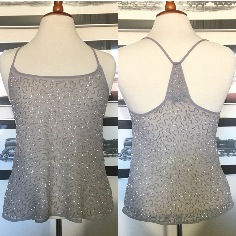 Silver Beaded Tank Top